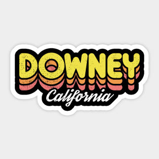 Retro Downey California Sticker